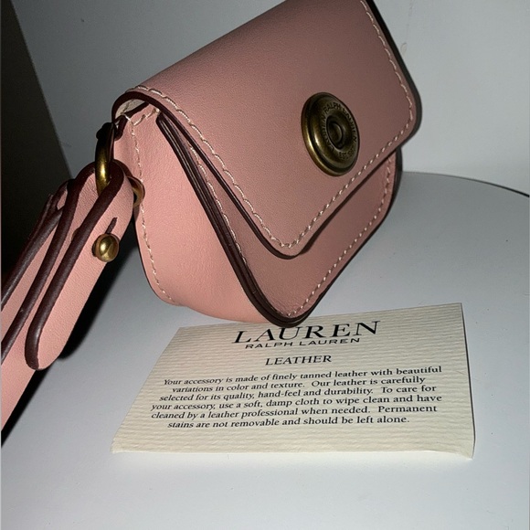 LAUREN By Ralph Lauren Pink Leather Card / Coin Purse - Picture 12 of 13